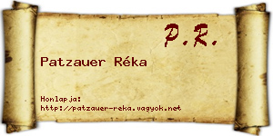Patzauer Réka névjegykártya